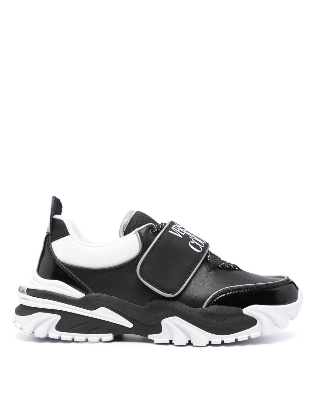 panelled touch strap sneakers