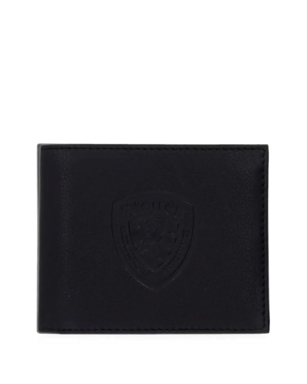 Blauer Black Logo-Embossed Bifold Wallet for men