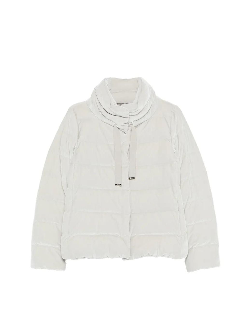 Herno White Funnel-Neck Puffer Jacket