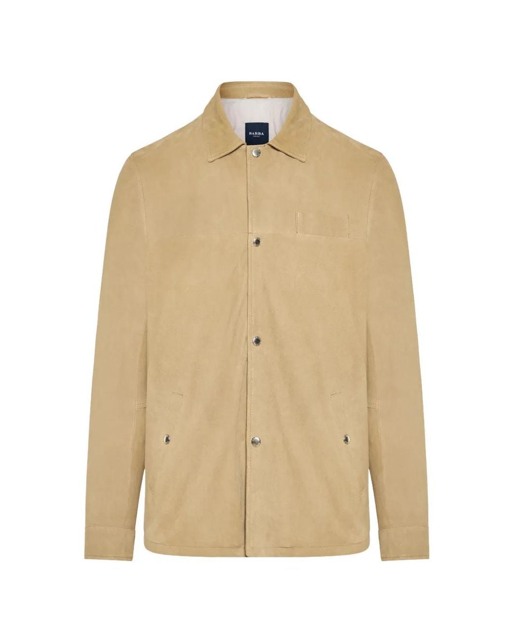 Barba Napoli Geknöpfte Wildlederjacke in Natural für Herren