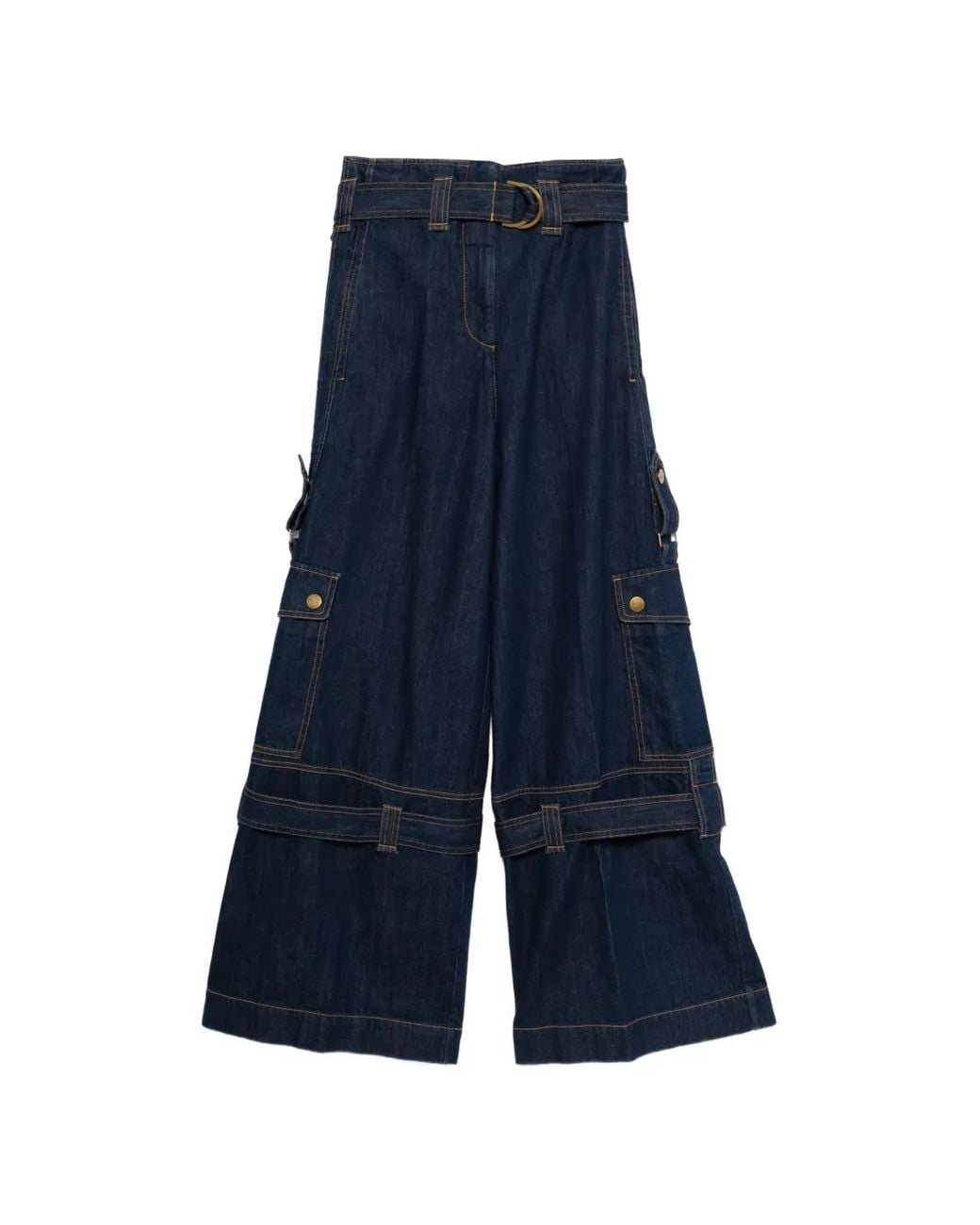 Zimmermann Blue Denim Cargo Jeans