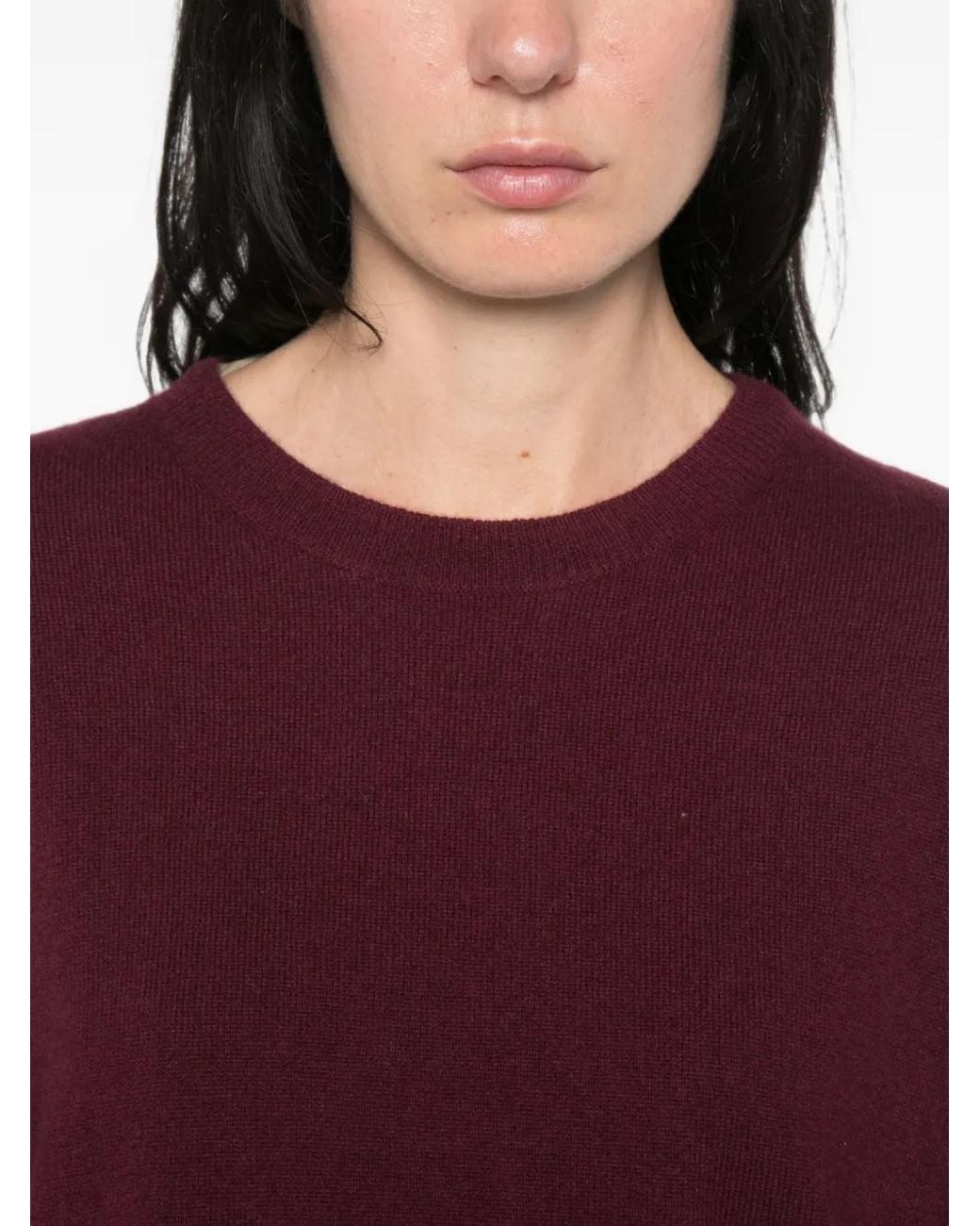 Soft Goat Purple T-Shirt En Cachemire À Manches Courtes