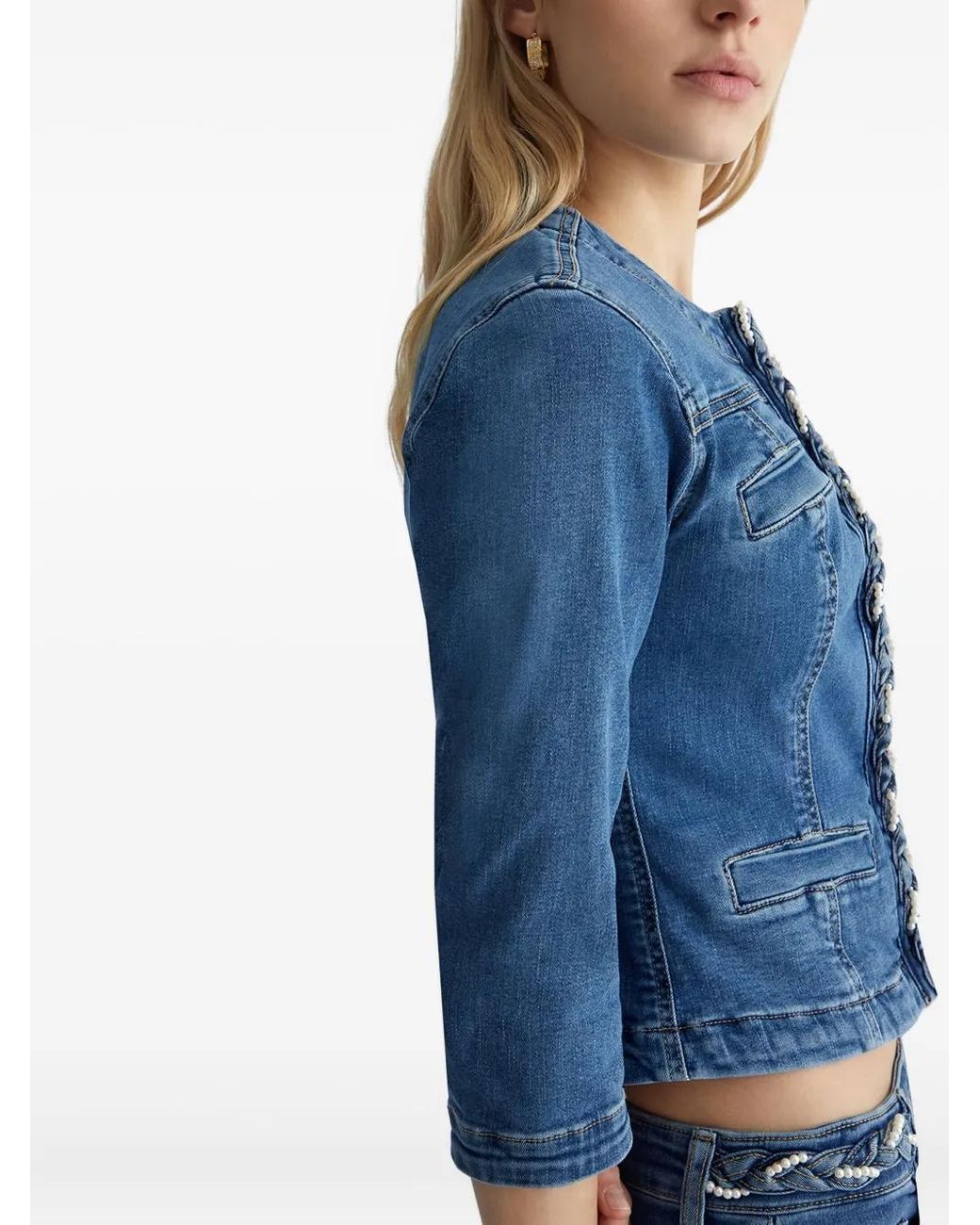 Liu Jo Blue Jeansjacke Mit Flechtdetail