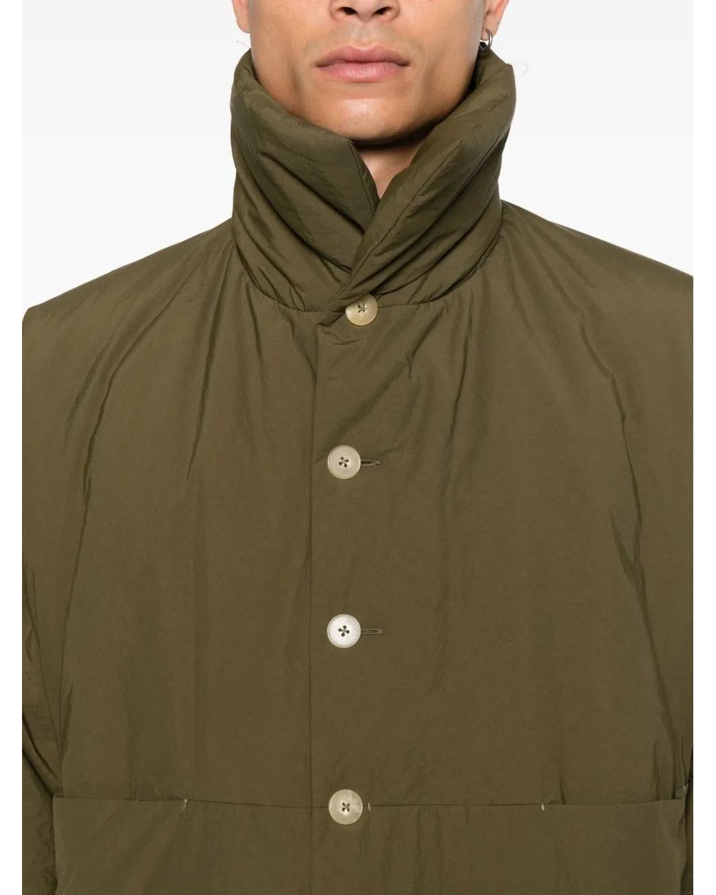 Ma+ Green Single-Breasted Coat for men