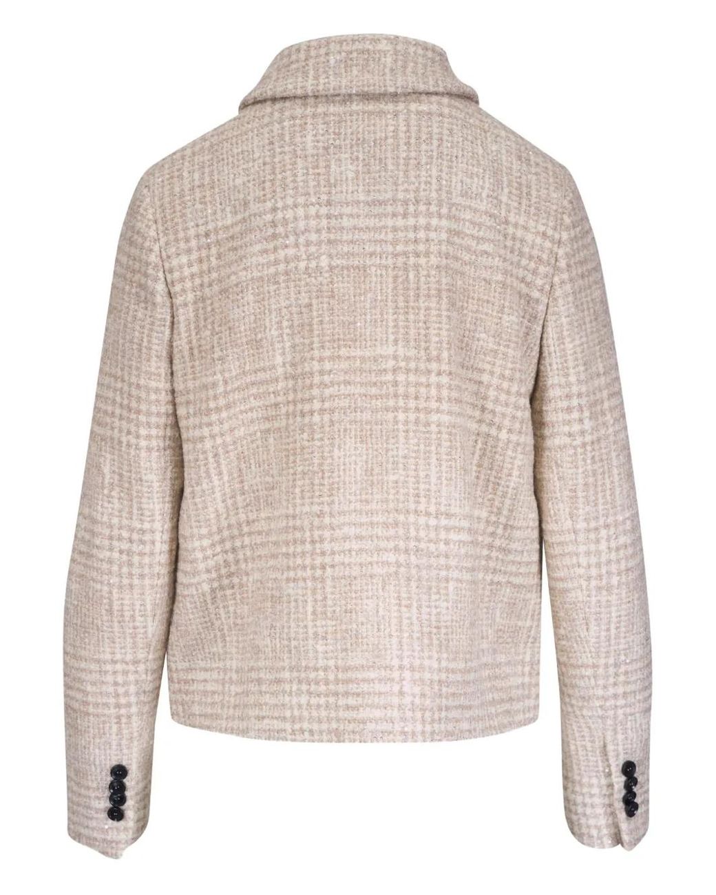 Kiton Natural Checked Double-Breasted Jacket