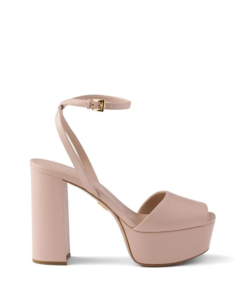Prada Pink Sandales Plates-Formes En Cuir Nappa
