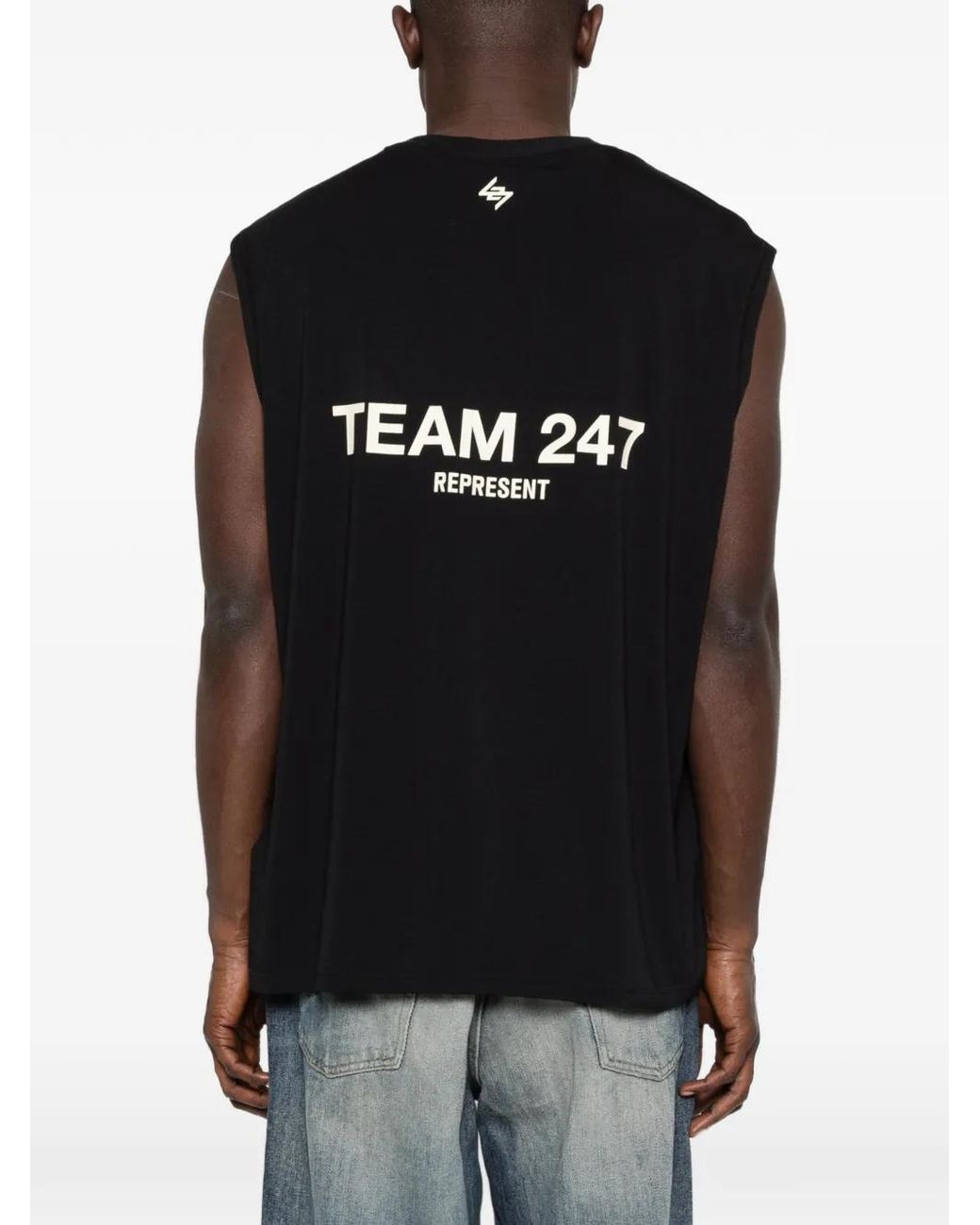 Represent Black Crew-Neck Sleeveless Vest for men