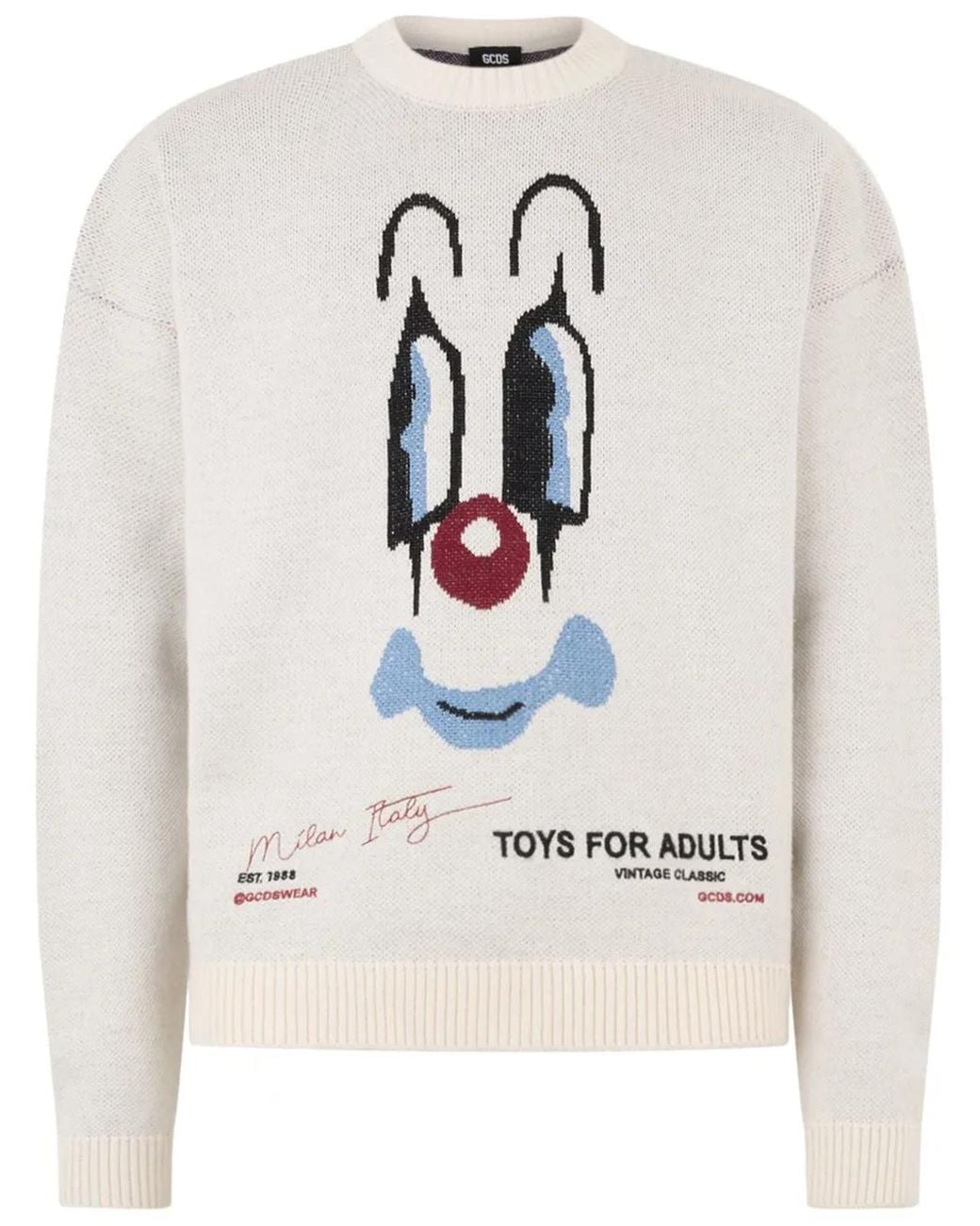 Gcds White Clown Sweater for men
