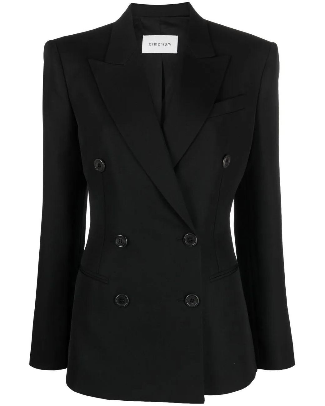 ARMARIUM Black Myra Double-Breasted Wool Blazer