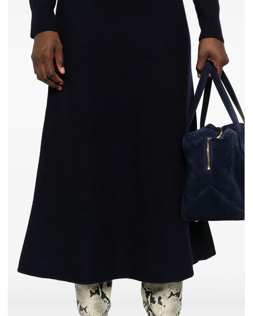 Jil Sander A-Lijn Midi-Rok in het Black