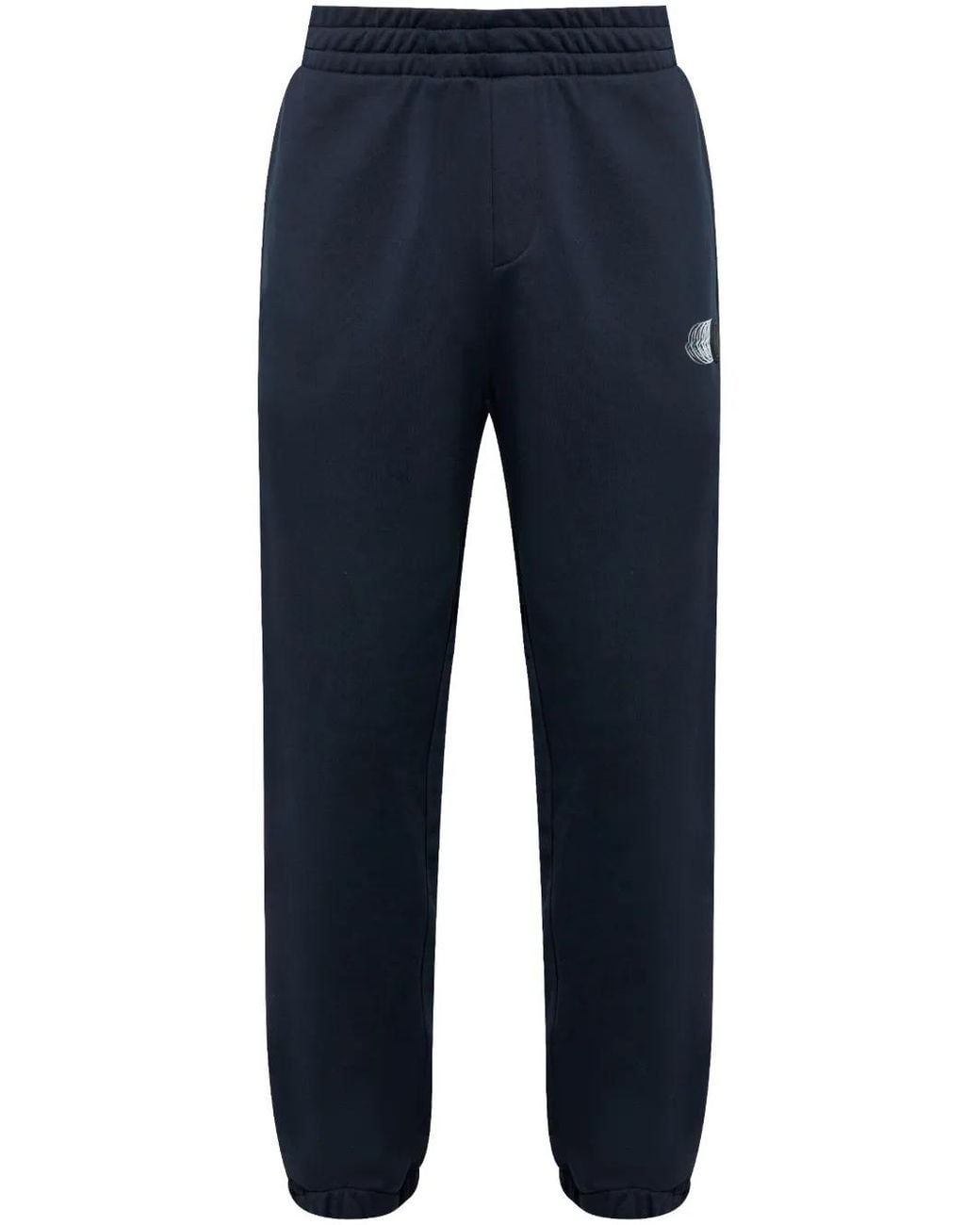 Moncler Blue Cotton Track Pants for men