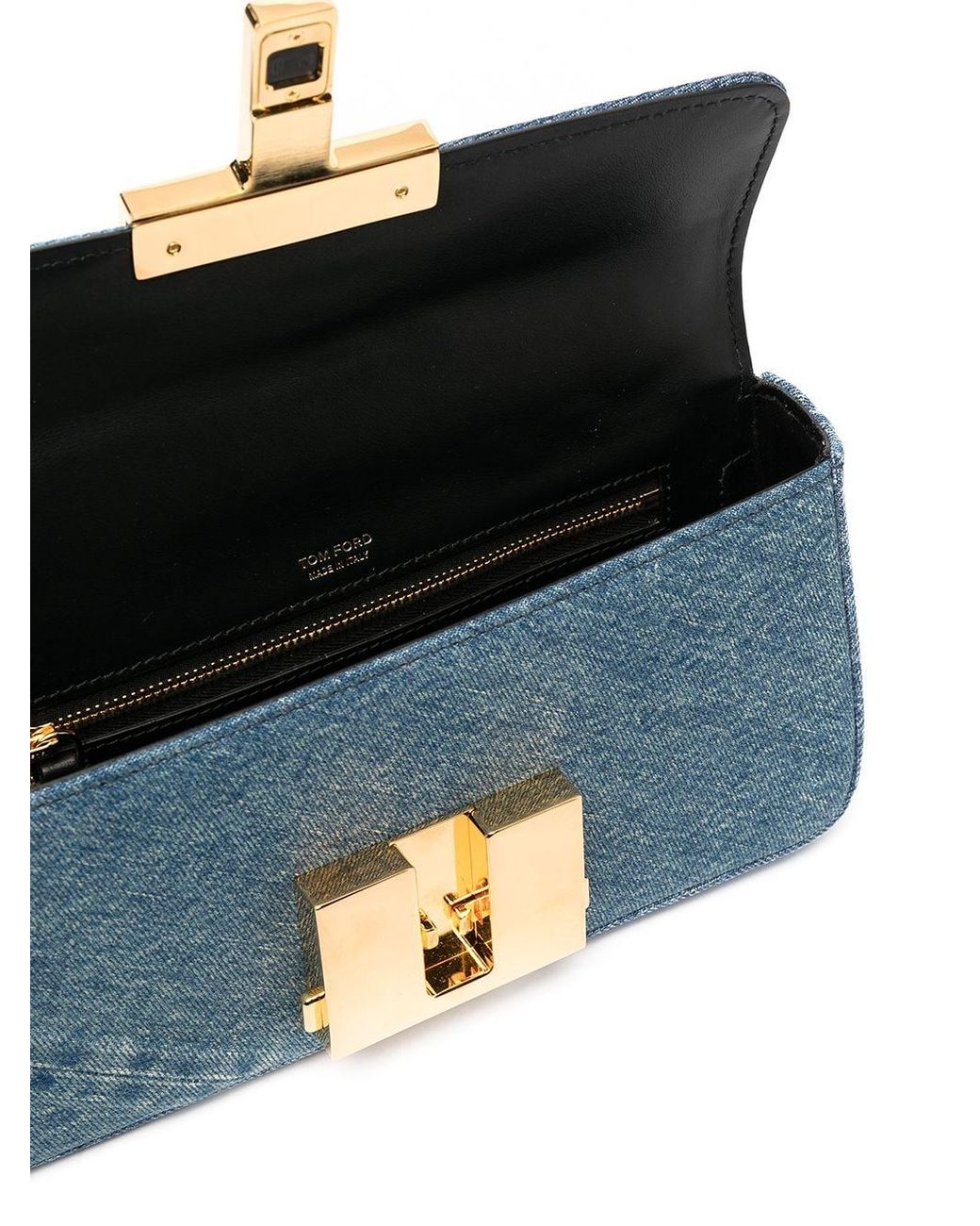 Tom Ford Medium 001 Denim-patchwork Shoulder Bag in Blue | Lyst