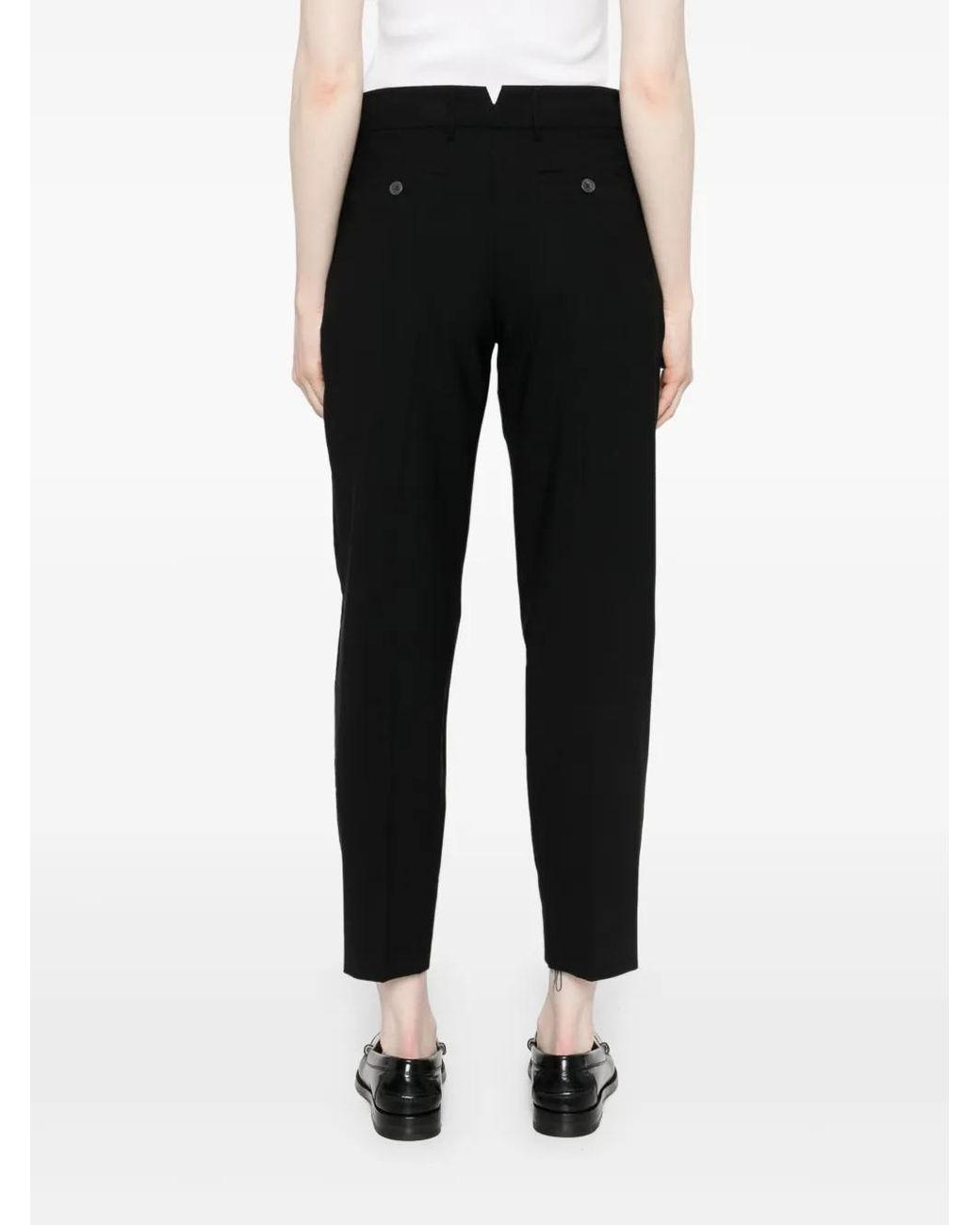 PT Torino Black Crepe Tailored Trousers