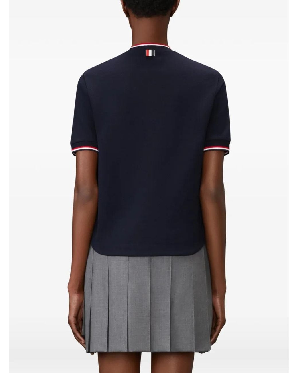 Thom Browne Blue T-Shirt À Manches Courtes