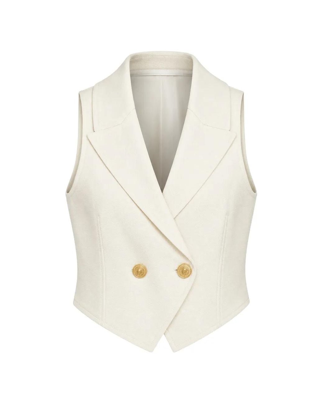 L'Agence White Zadie Double-Breasted Waistcoat