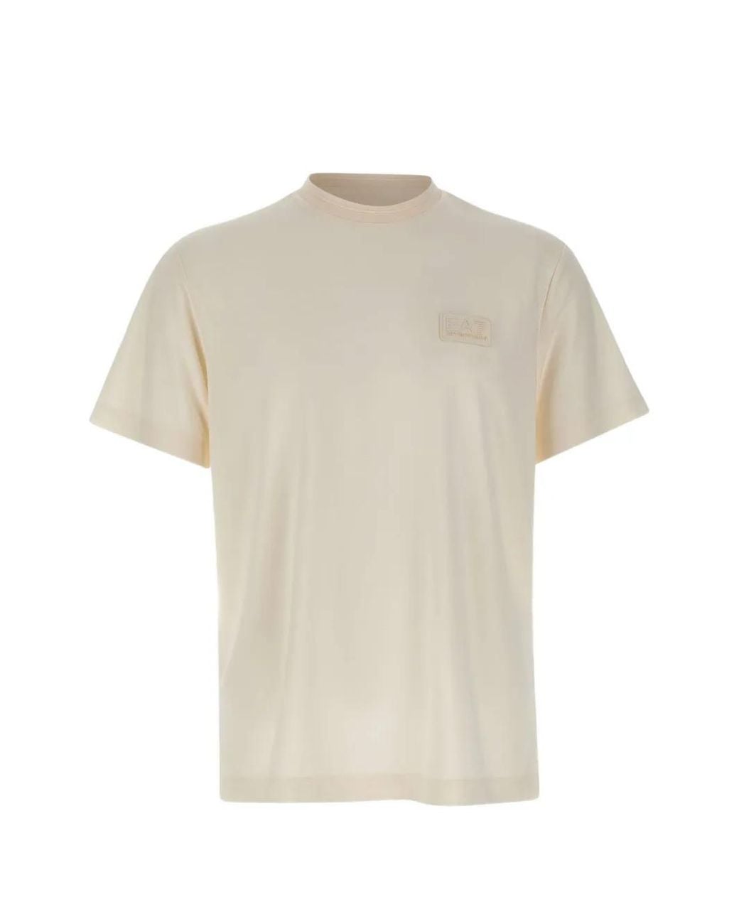 EA7 White Logo-Print Crew-Neck T-Shirt for men