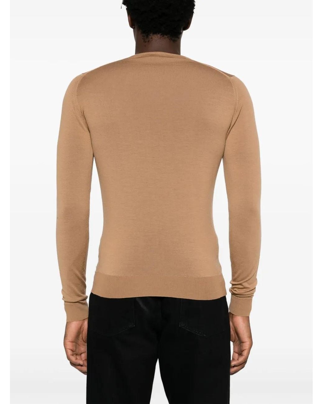 John Smedley Natural V-Neck Fine-Knit Jumper for men