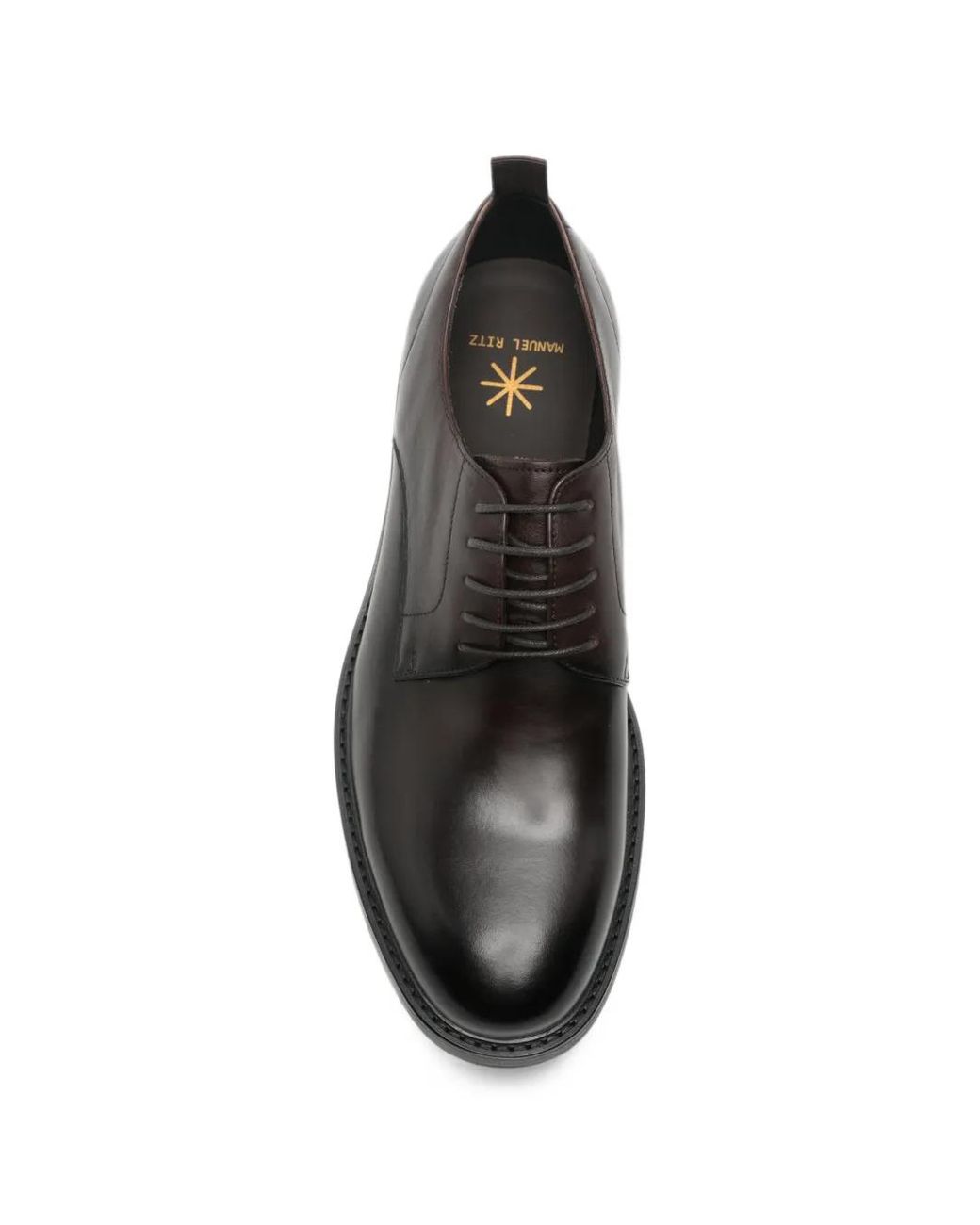 Manuel Ritz Black Lace-Up Leather Derby Shoes for men