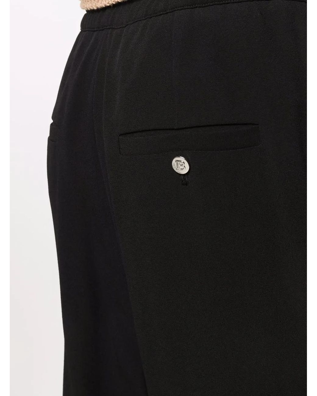 Balmain Black Slouchy Crepe Tapered-Leg Track Pants for men