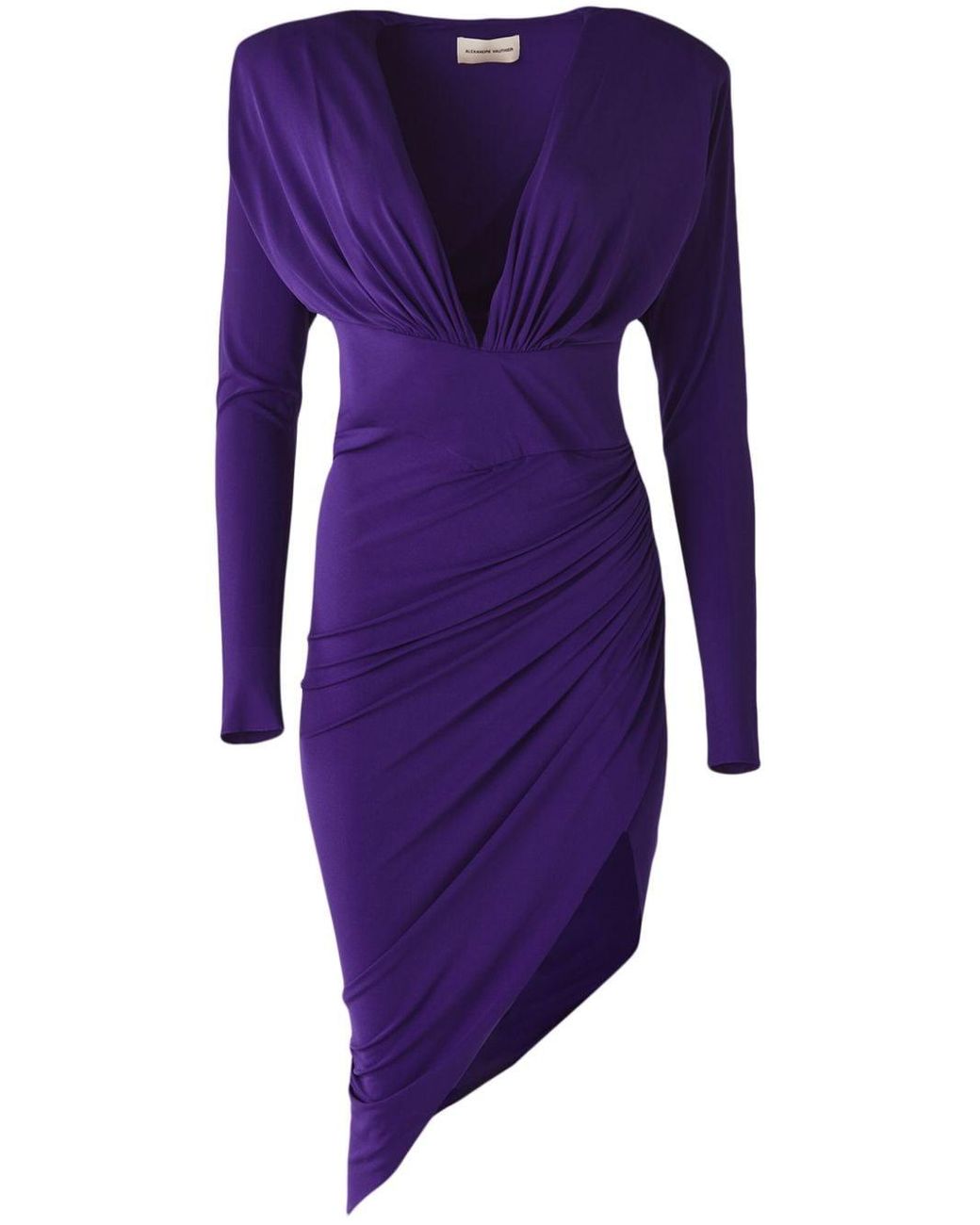 Alexandre Vauthier V-neck Draped-design Dress in Purple | Lyst