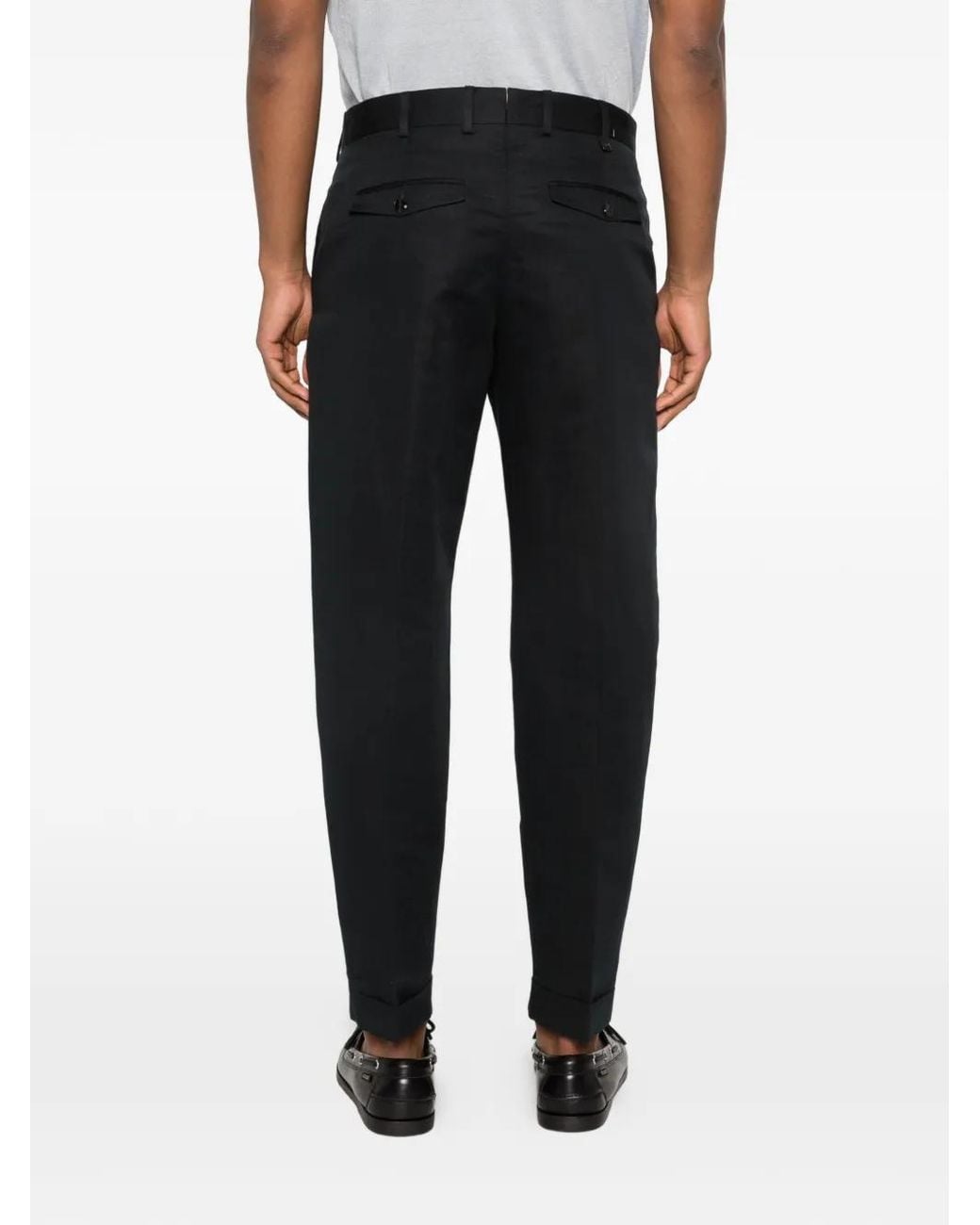 PT Torino Black Pleated Trousers for men