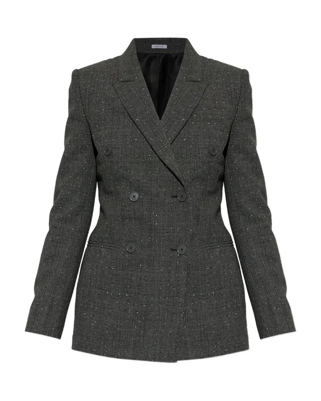 McQueen Black Veste En Laine À Boutonnière Croisée