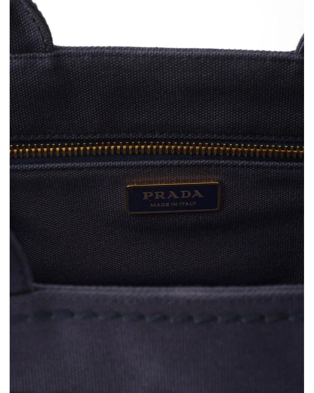 Prada Blue Petit Sac En Toile Jardini En Re-Coton