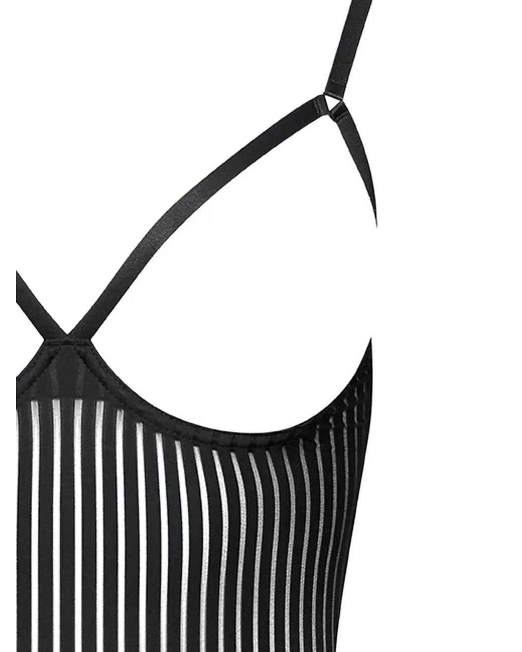 Maison Close Black Cupless Striped Corset