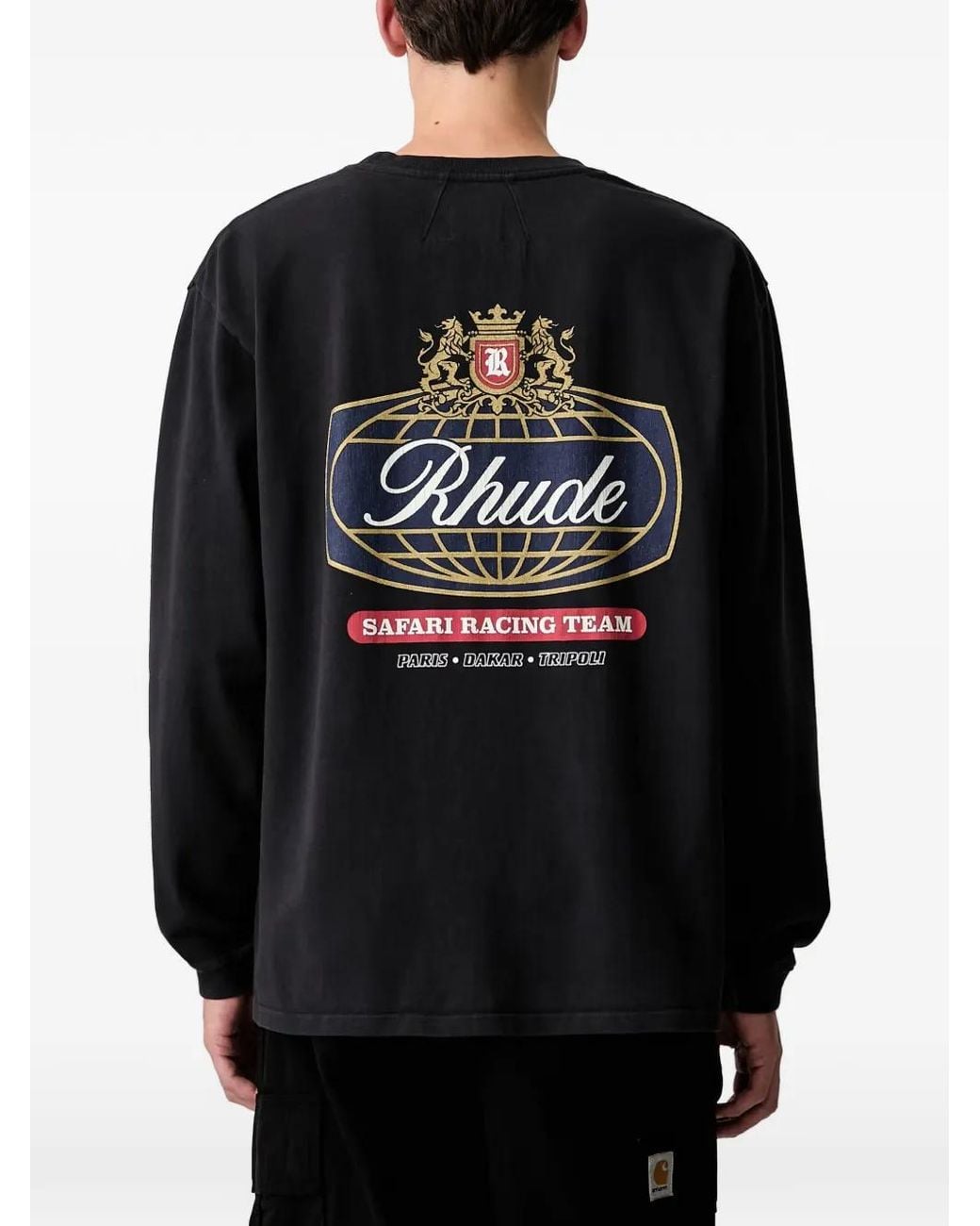 Rhude Black Safari Crest Long-Sleeve T-Shirt for men