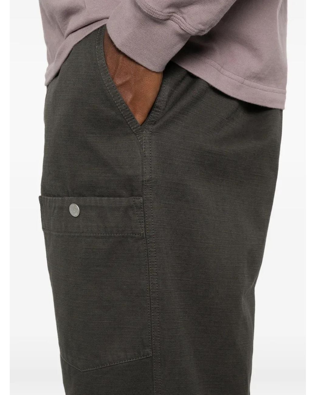 Stone Island Gray 3100038 Slub Cotton Batavia-Tc_S.I. Marina Cargo Trousers for men