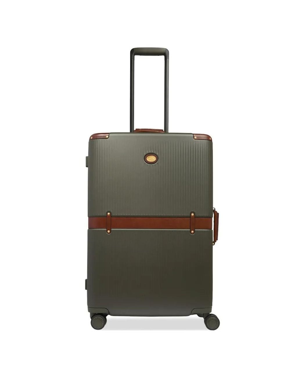 The Bridge Green Medium Leather-Trimmed Trolley