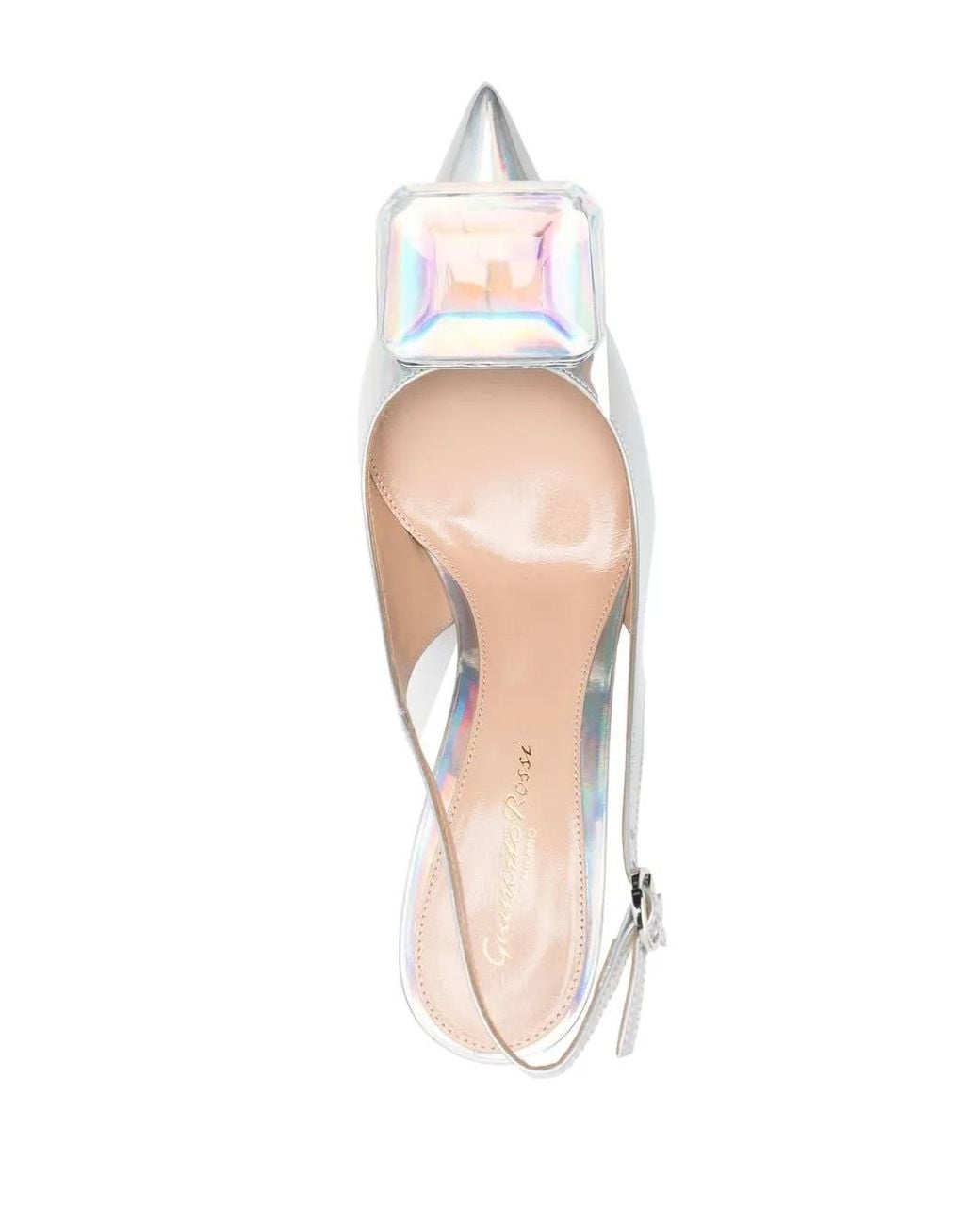 Gianvito Rossi White Metallic-Finish 95Mm Pointed Pumps
