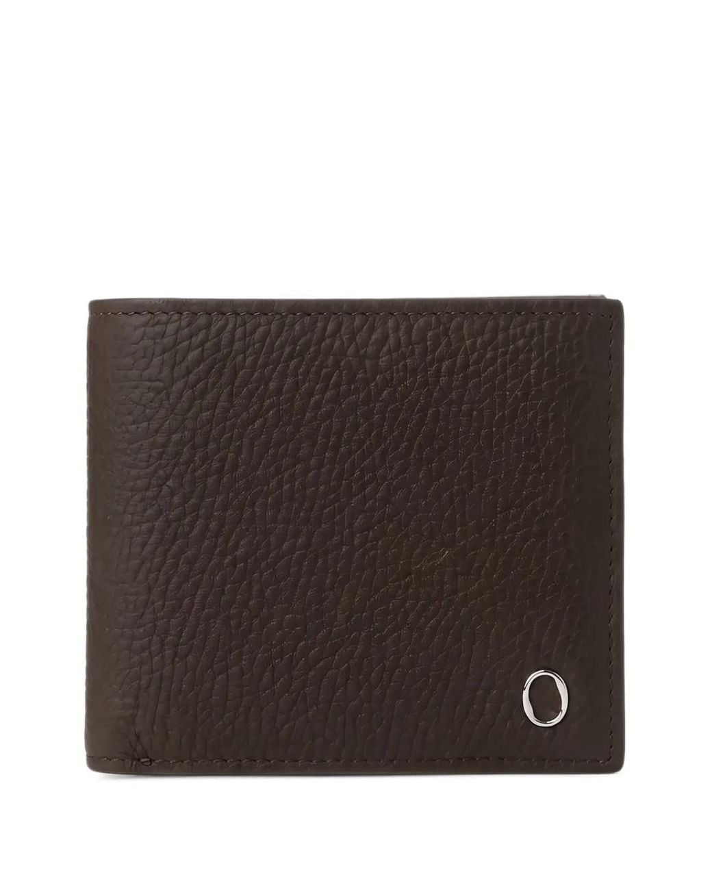 Orciani Black Leather Billfold Wallet for men