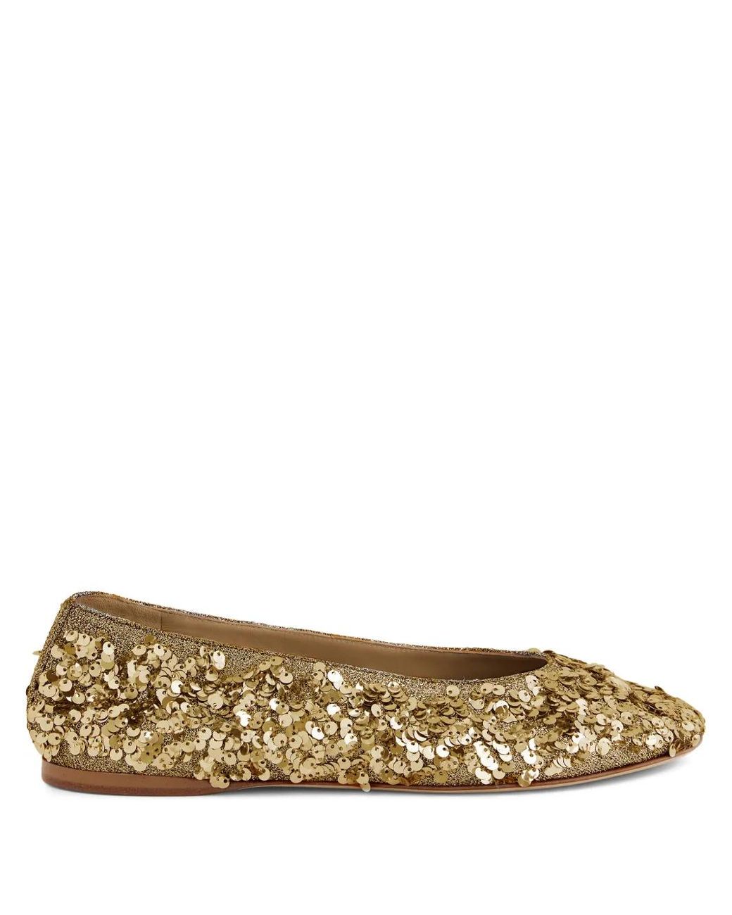 Rabanne Metallic Ballet Flats With Sequins