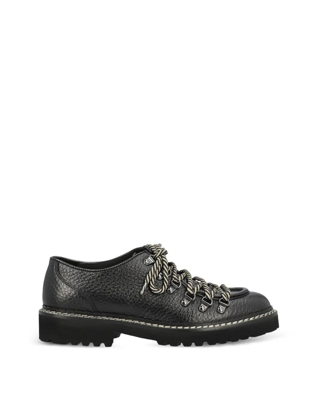 Doucal's Black Grained-Leather Lace-Up Derby Shoes for men