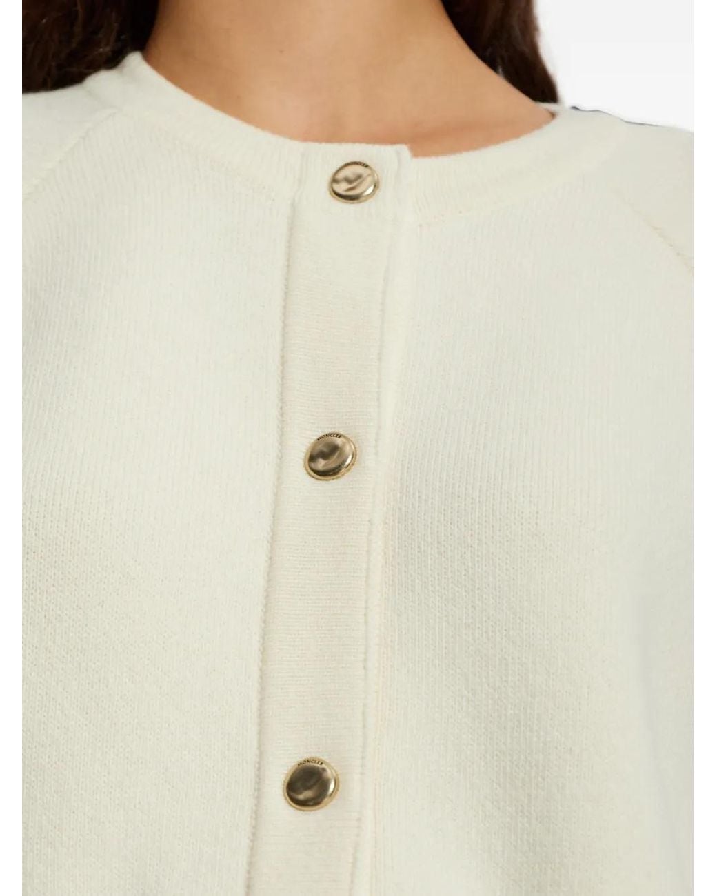 Moncler White Patch-Pocket Cardigan