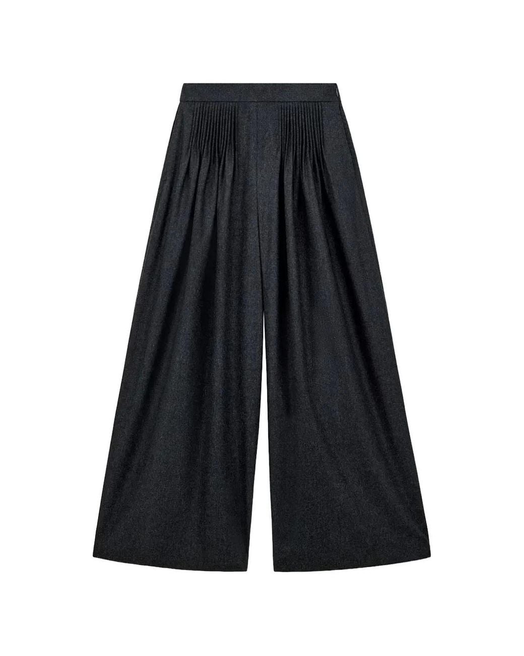 Emporio Armani Blue High-Waisted Pleated Trousers