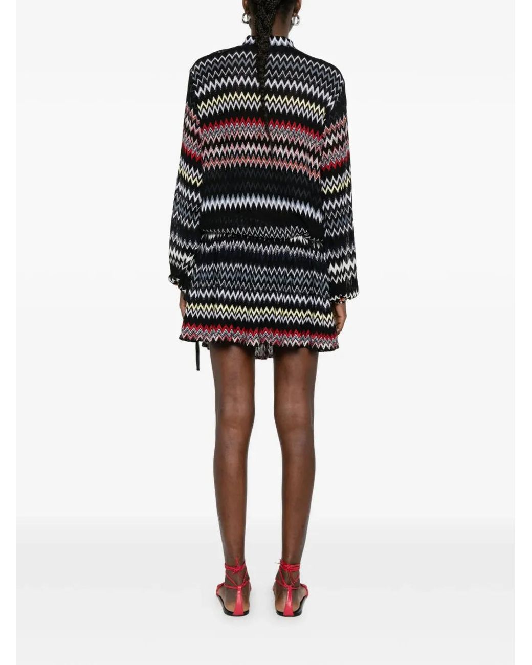 Missoni White Chevron-Pattern Mini Dress