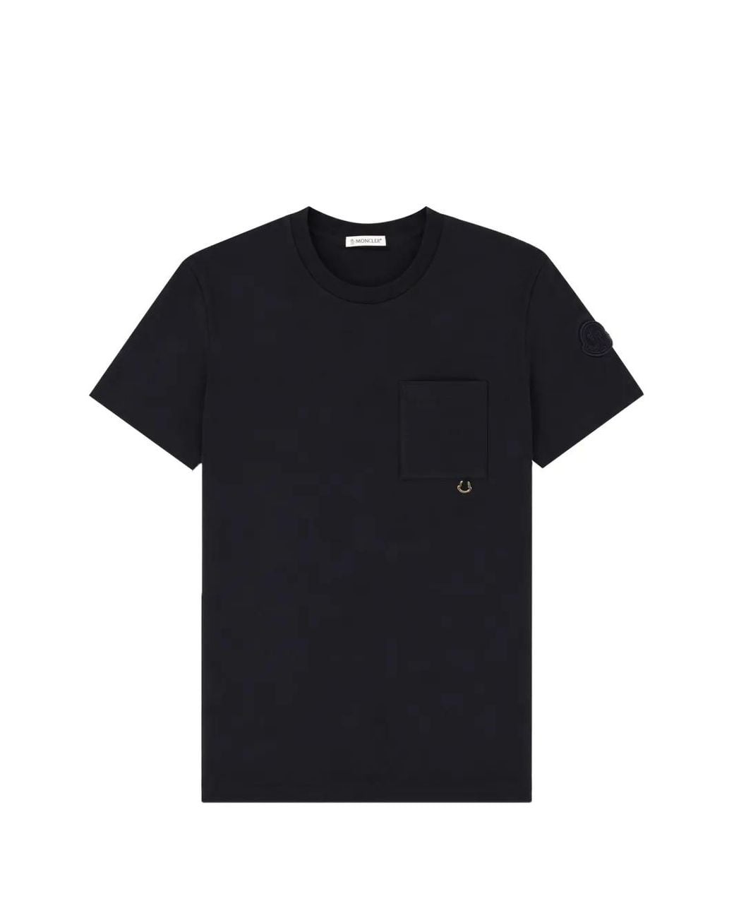 Moncler Black Logo-Patch Pocket T-Shirt