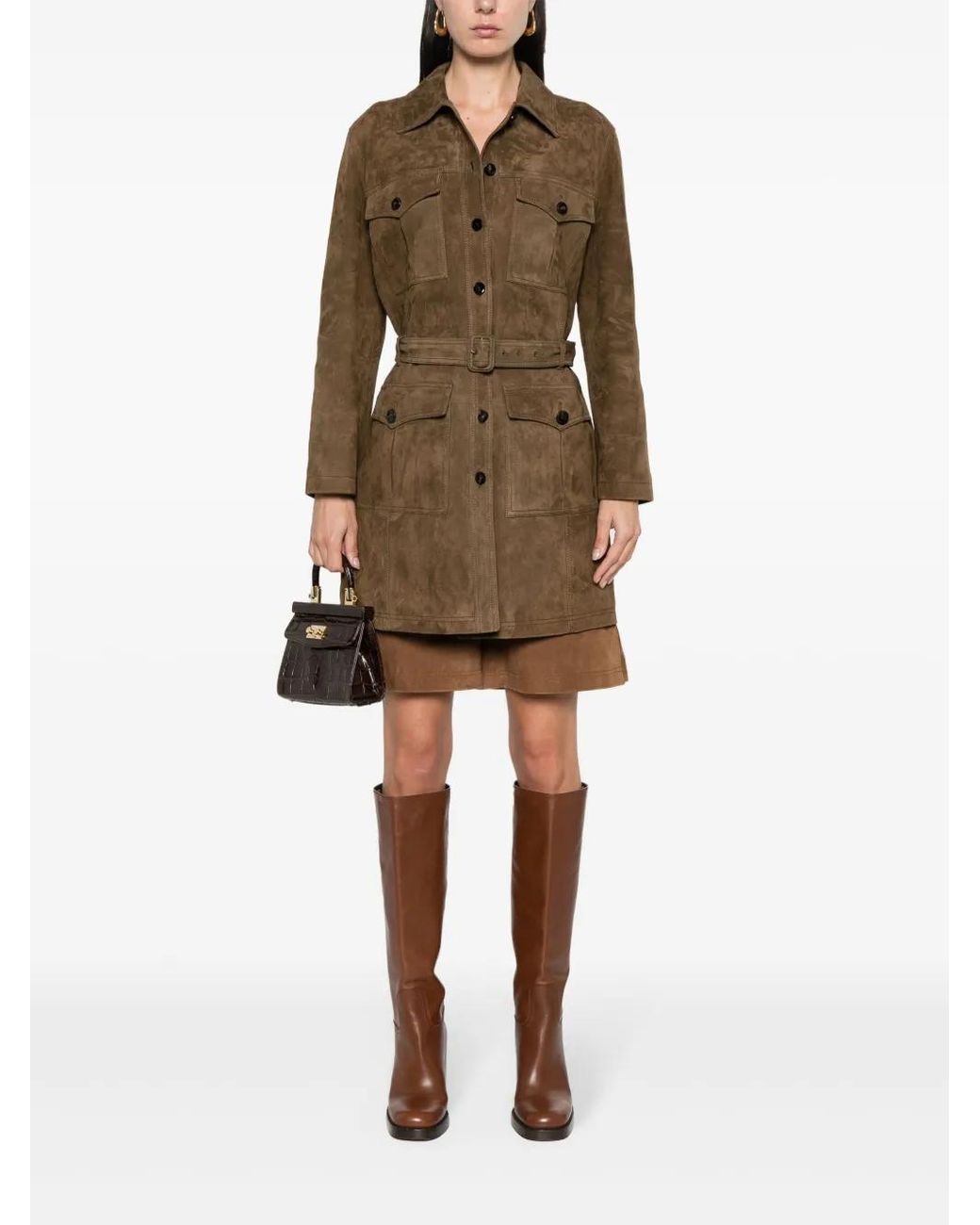 Tom Ford Green Suede Leather Coat