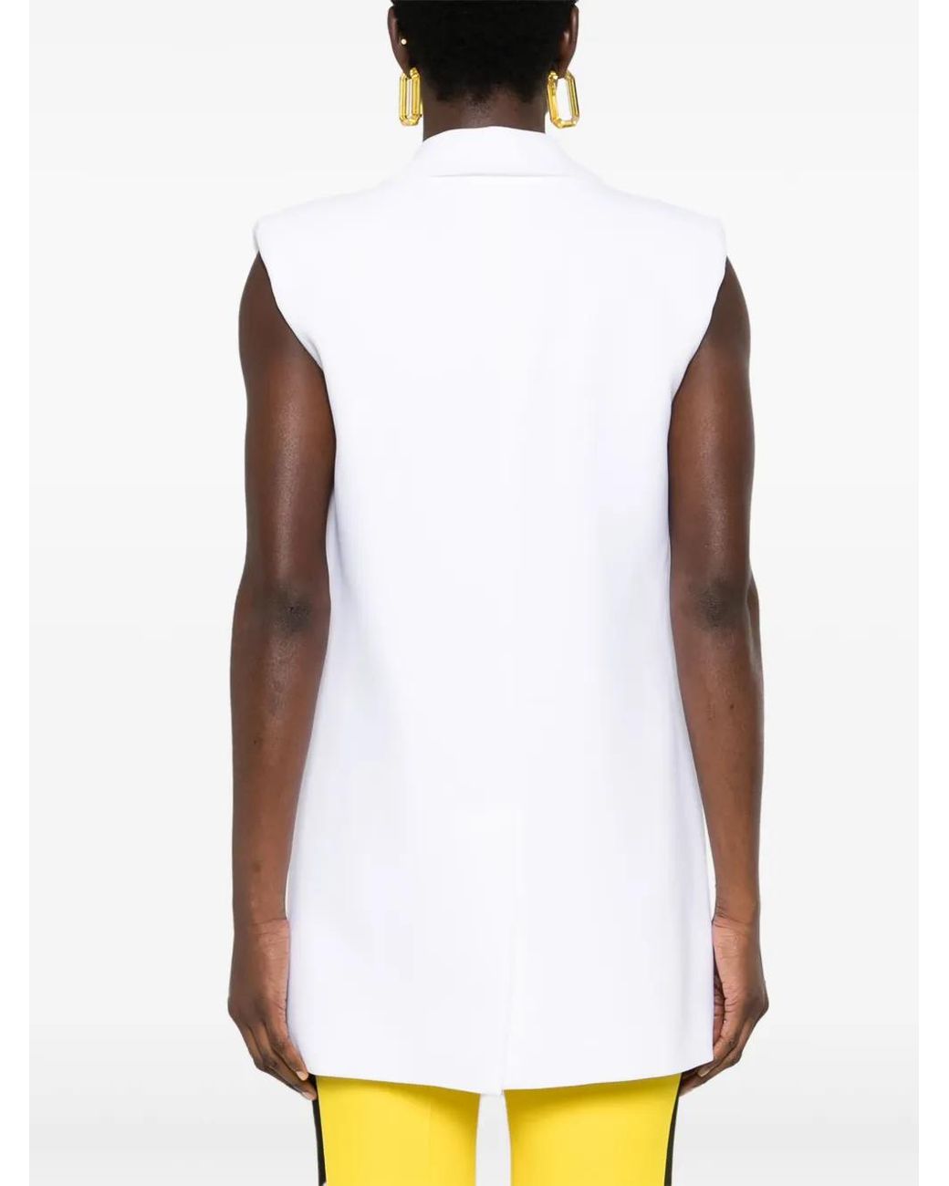 Moschino White Double-Breasted Blazer Gilet
