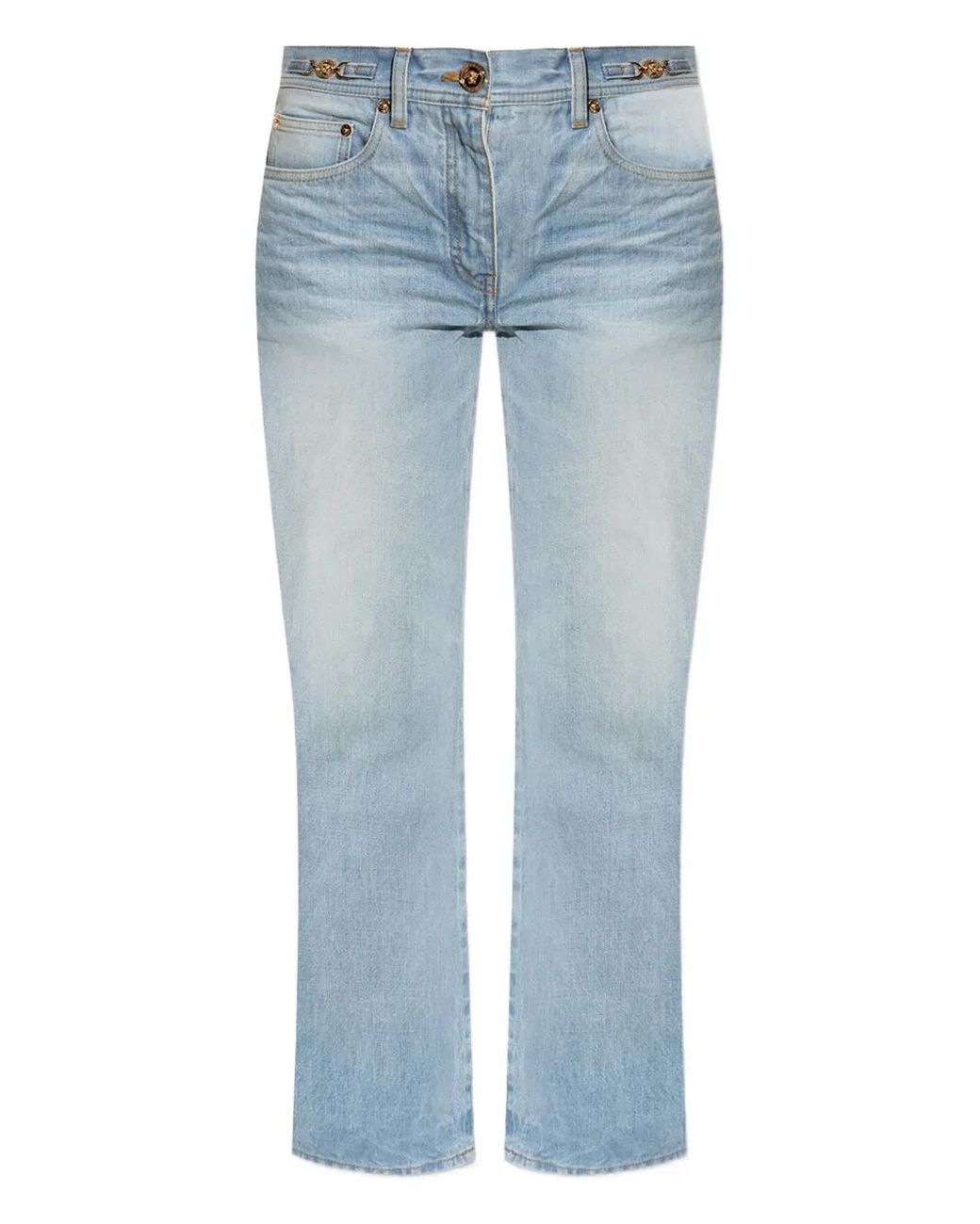 Vaqueros Con Parche Del Logo Versace de color Blue