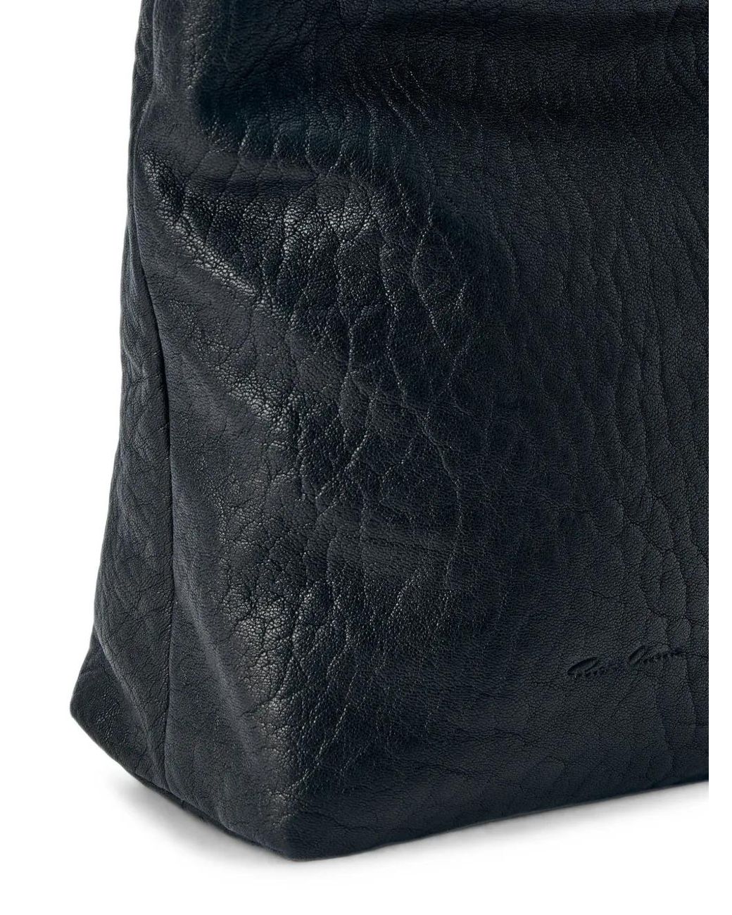 Rick Owens White Soft Adri Textured Leather Messenger Bag