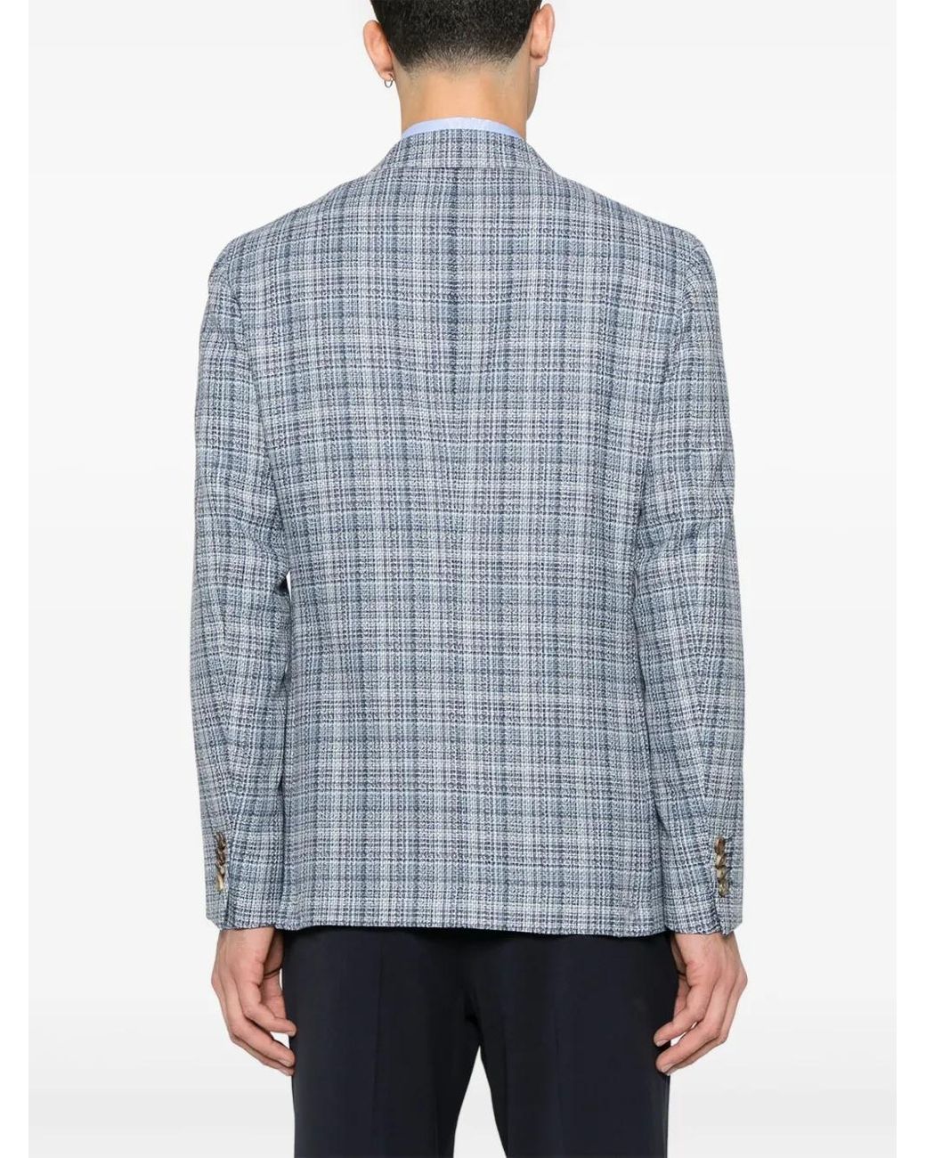 Etro Blue Single-Breasted Blazer for men