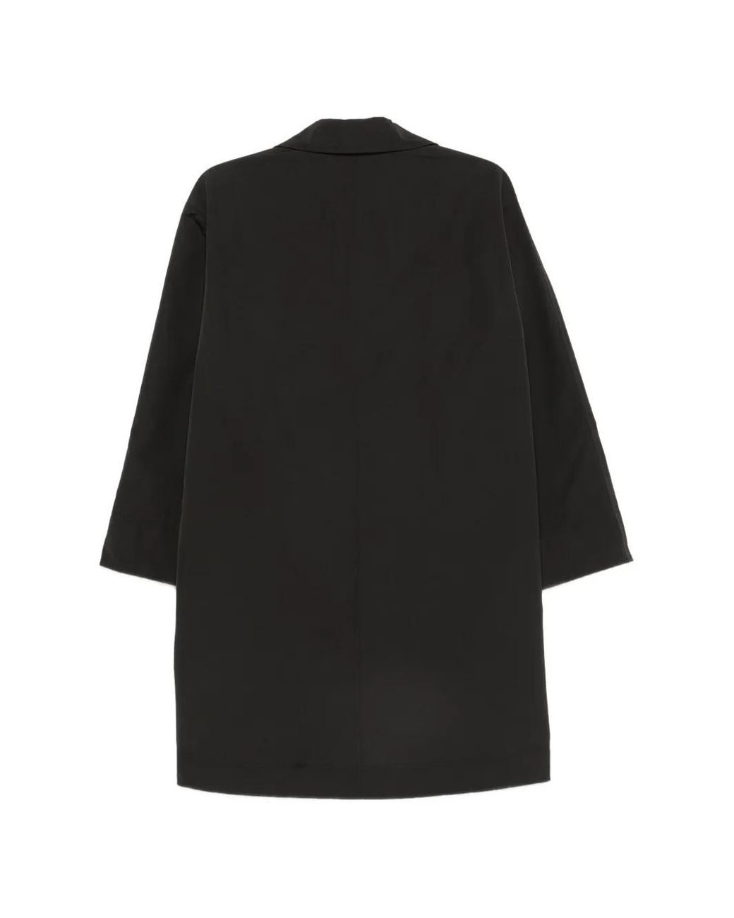 Aspesi Black Notch-Lapel Button-Fastening Coat