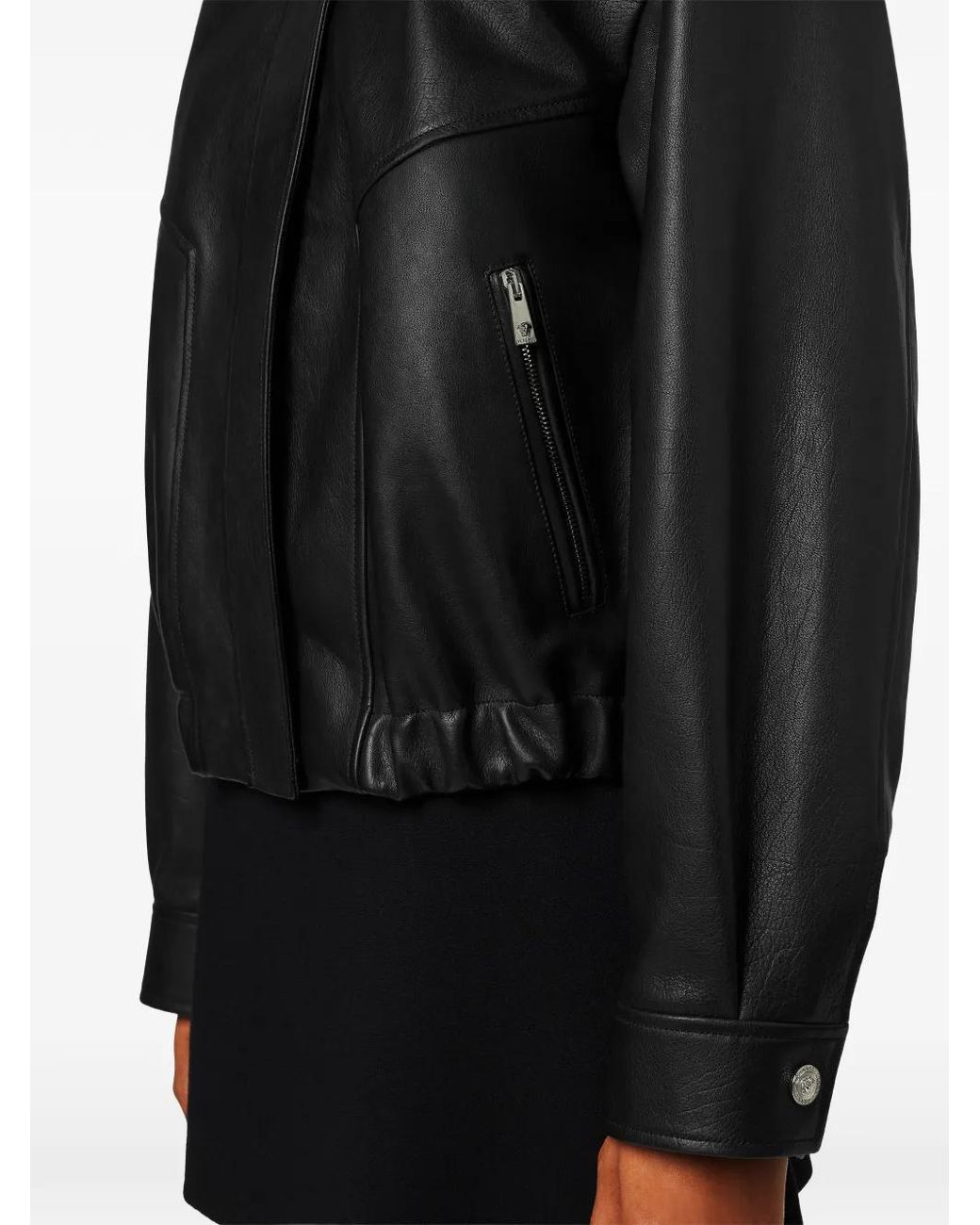Versace Black Leather Blouson
