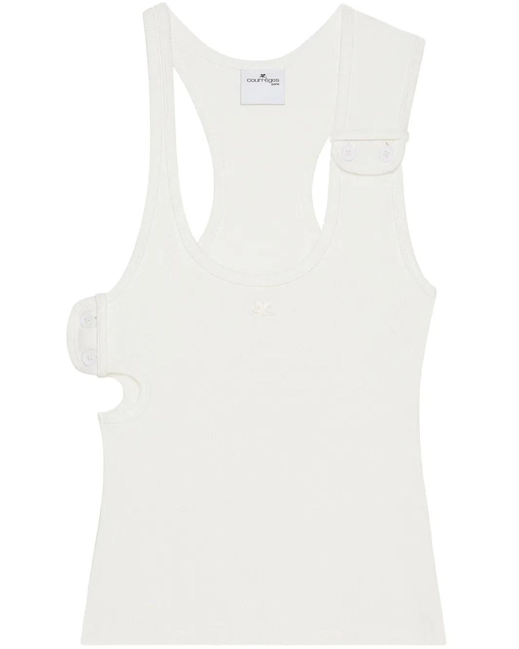 Courreges White 90's Ribbed Tank Top