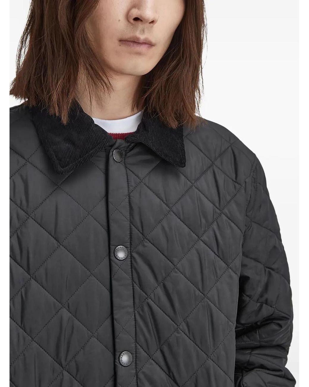 Barbour Black Liddesdale Diamond-Quilted Jacket for men