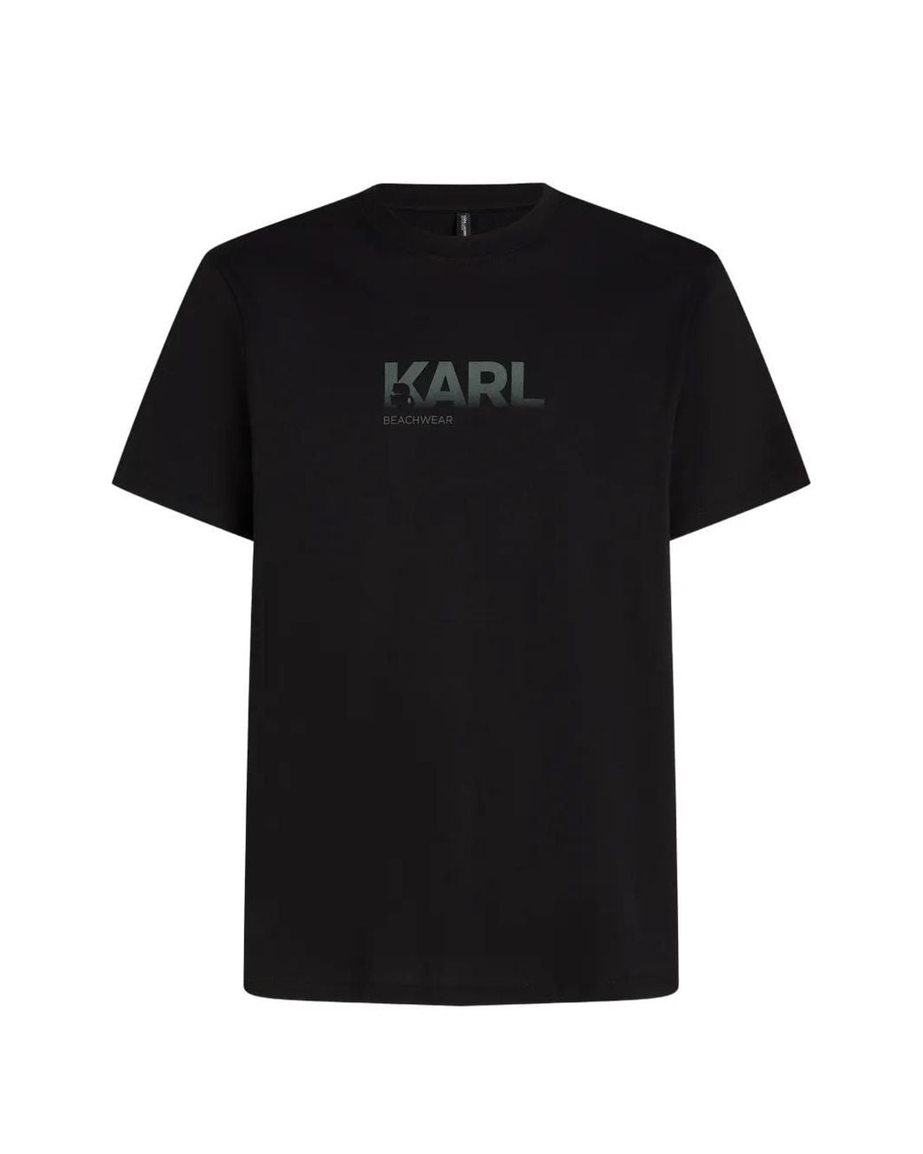 Karl Lagerfeld Black Ombre-Print Logo T-Shirt for men