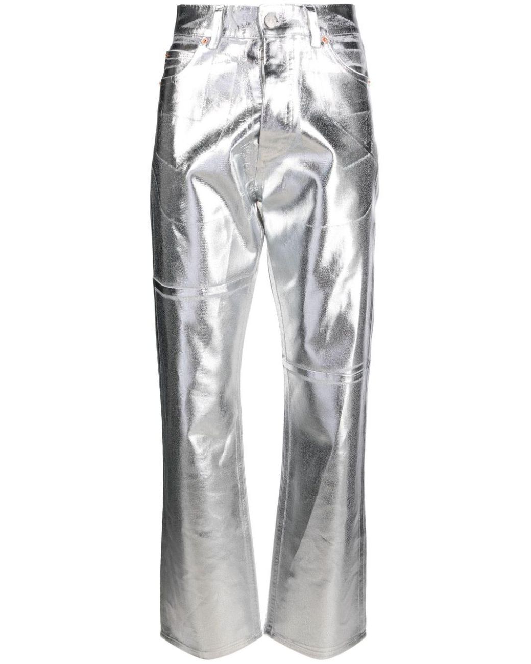 MM6 by Maison Martin Margiela Coated Straight-leg Jeans in